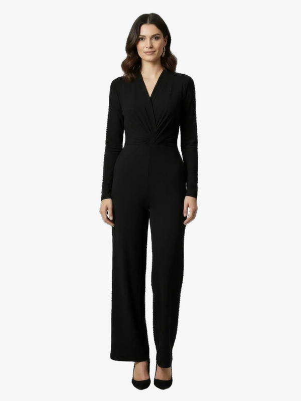 Touché Privé Touché Privé Wrap Front Black Jumpsuit in S - Bottom | Queen Anna House of Fashion Women's Luxury Fashion