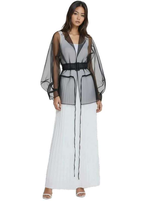 Touché Privé Touché Privé Sheer Organza Jacket in S - Outerwear | Queen Anna House of Fashion Women's Luxury Fashion