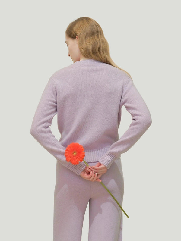 Lemme Lavender Cashmere Crewneck Sweater - Queen Anna House of Fashion