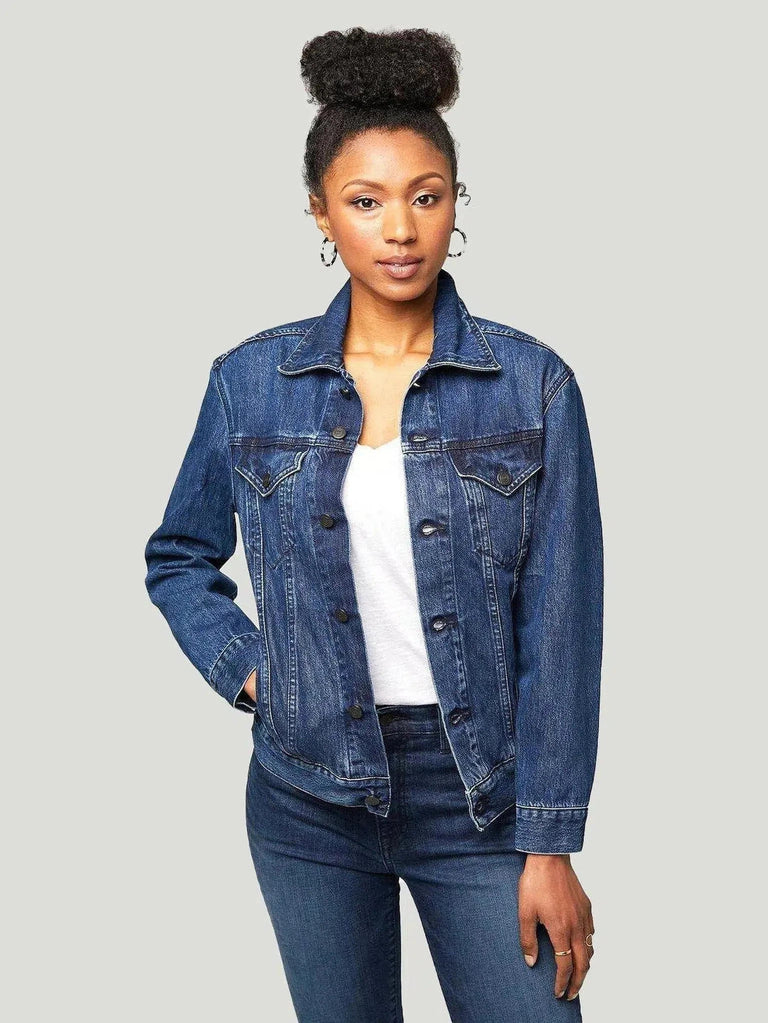 ABLE Denim Jacket - Denim, Denim Jacket, Denim Jackets, Eco-Conscious Brand, Everyday Wear, Jackets, l, m, Outerwear, Ph - Luxury Women's Fashion at Queen Anna House of Fashion