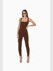AFRM AFRM Avery Stirrup Jumpsuit in Brown - Bottoms | Queen Anna House of Fashion Women's Luxury Fashion