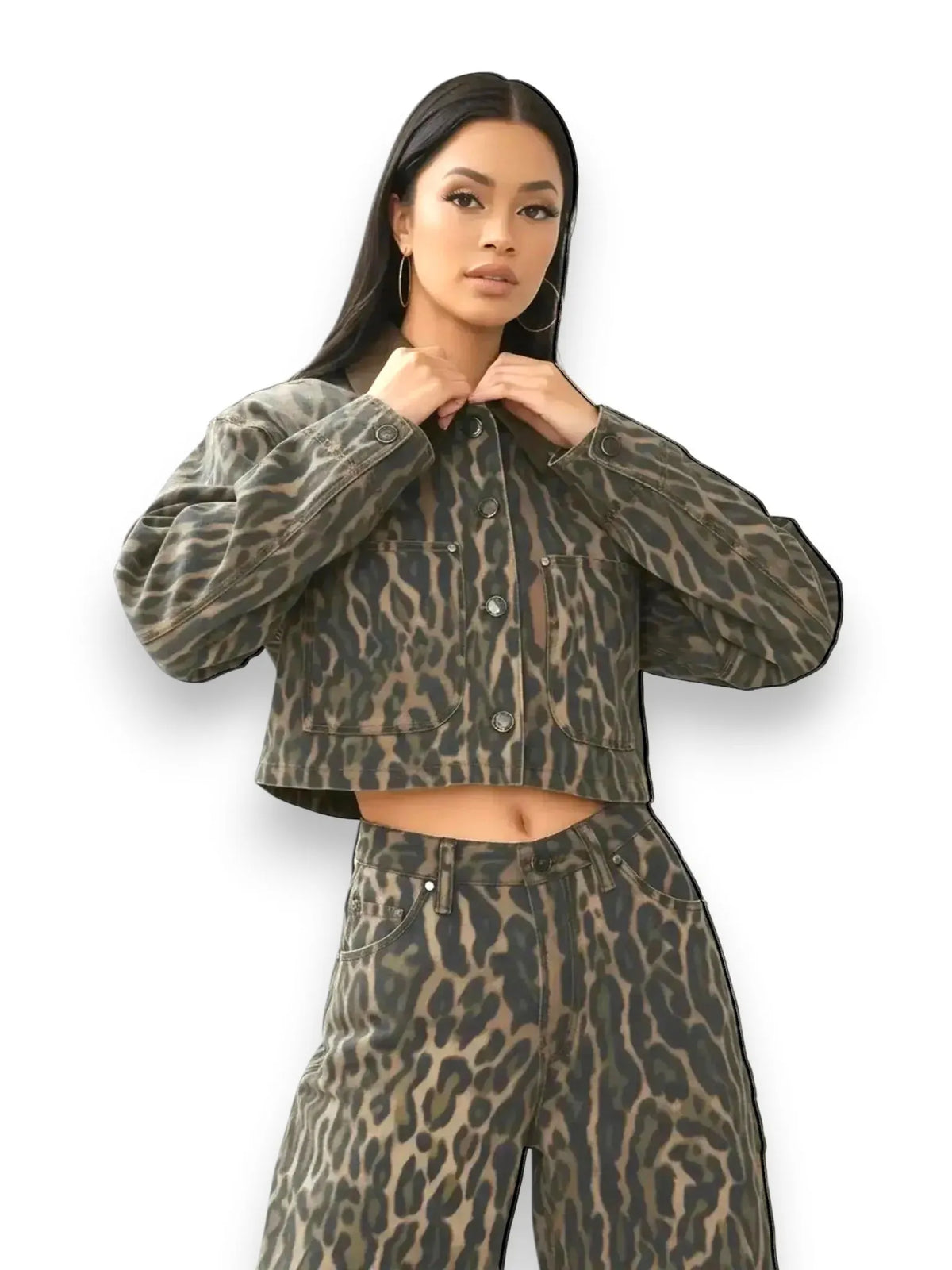 AFRM AFRM Wrenley Camo Leopard Jacket in Animal - Outerwear | Queen Anna House of Fashion Women's Luxury Fashion