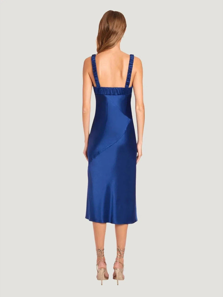 AMANDA UPRICHARD Hayley Dress - Blue, Dress, l, m, Midi, New Arrivals, s, S/S'23, Silk, Special Occasion, Women Owned Brand, xs - Luxury Women's Fashion at Queen Anna House of Fashion