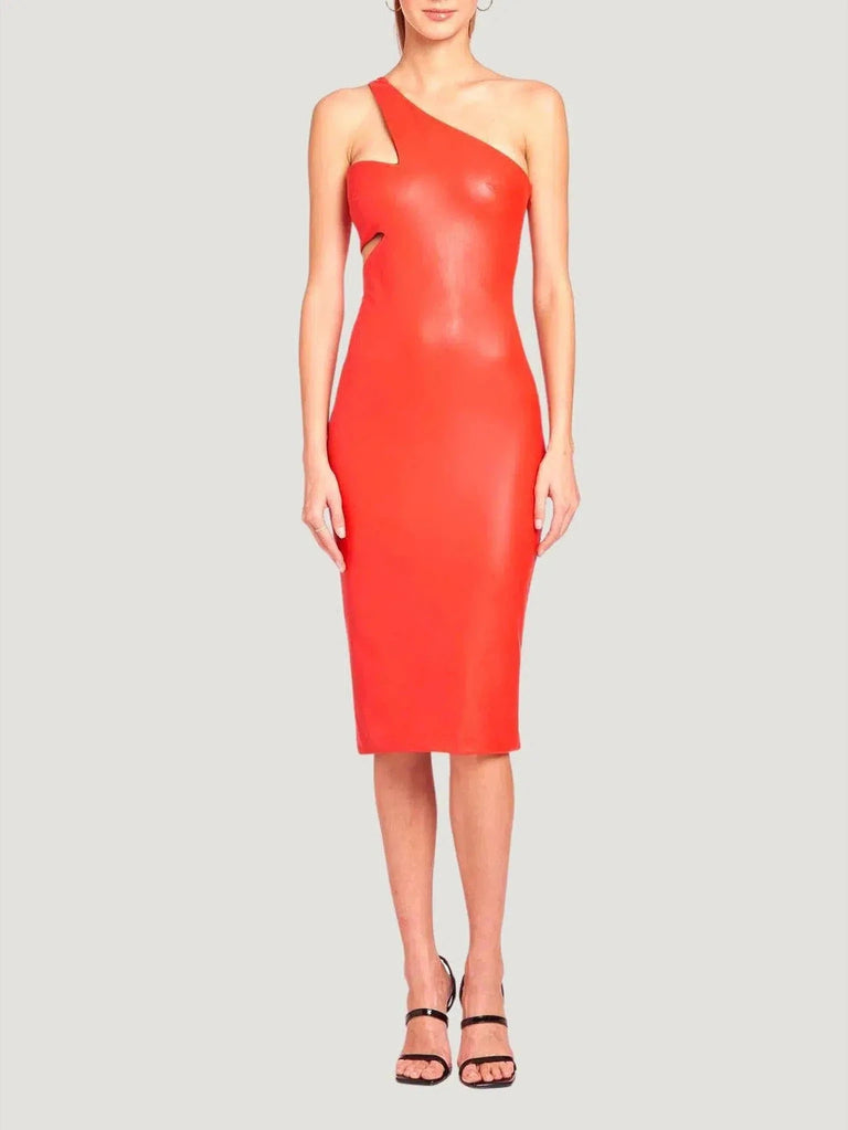 AMANDA UPRICHARD Mckay Dress - Black, Dress, Eco-Conscious Brand, F/W'22, l, m, Midi, New Arrivals, Red, s, Stretch, Women Owned Br - Luxury Women's Fashion at Queen Anna House of Fashion