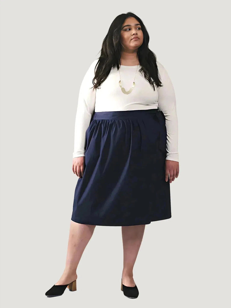 AND COMFORT Plus Size Tokyo Skirt - Bottoms, Eco-Conscious Brand, Knee Length, Navy, Plus Size, Sale, Skirts, Women Owned Brand, xl, xxl - Luxury Women's Fashion at Queen Anna House of Fashion