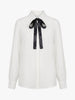 Aaron & Amber Aaron & Amber Quinn Classic Bow Tie Blouse in OFF WHITE / BLACK - Top | Queen Anna House of Fashion Women's Luxury Fashion