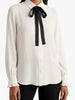 Aaron & Amber Aaron & Amber Quinn Classic Bow Tie Blouse in OFF WHITE / BLACK - Top | Queen Anna House of Fashion Women's Luxury Fashion