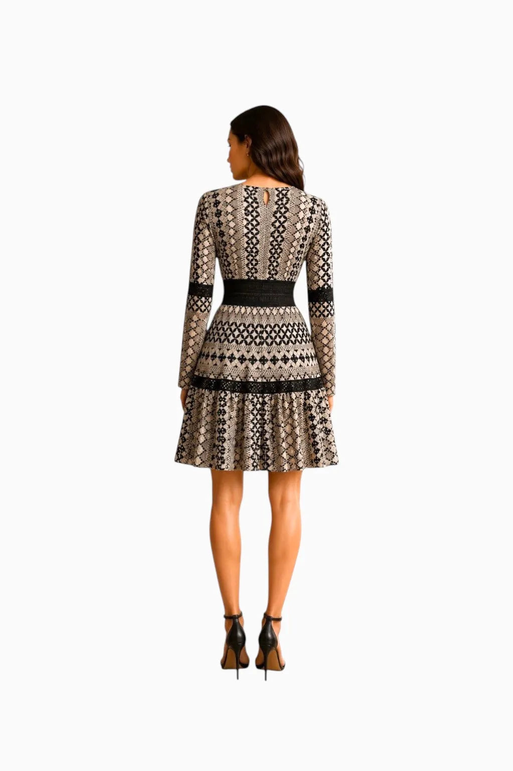 Alex Vinash Alex Vinash Lace Mini Dress in LACE PRINT - Dress | Queen Anna House of Fashion Women's Luxury Fashion