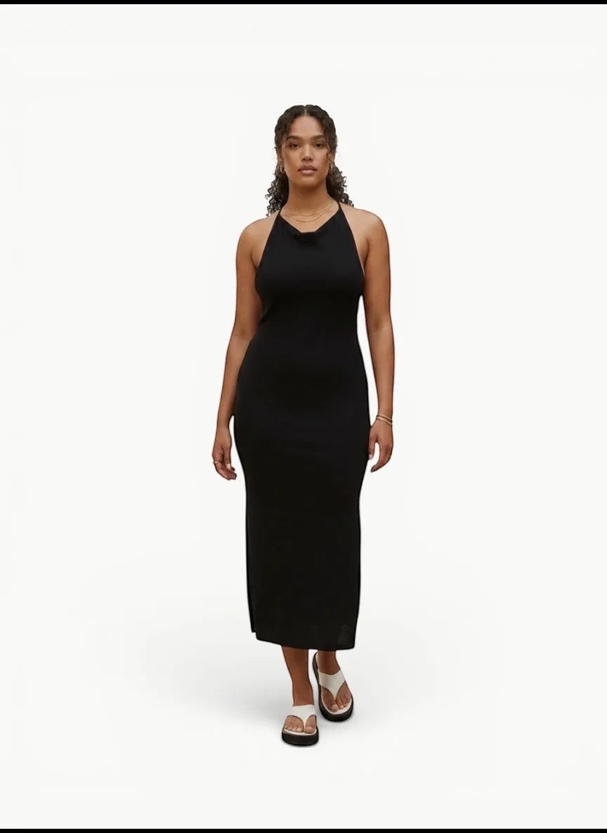 Alohas Alohas Delicate Knit Dress in Black - Dress | Queen Anna House of Fashion Women's Luxury Fashion