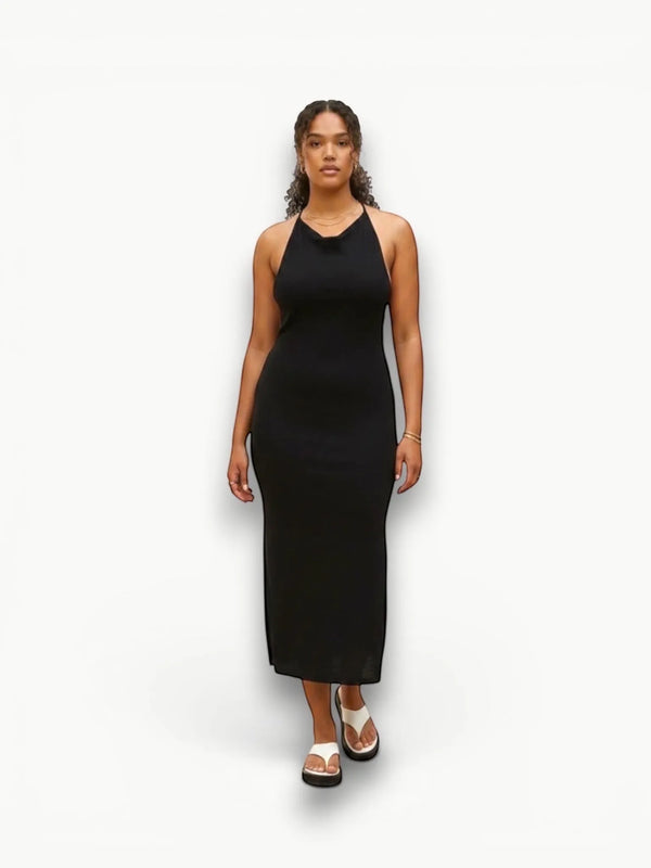 Alohas Alohas Delicate Knit Dress in Black - Dress | Queen Anna House of Fashion Women's Luxury Fashion
