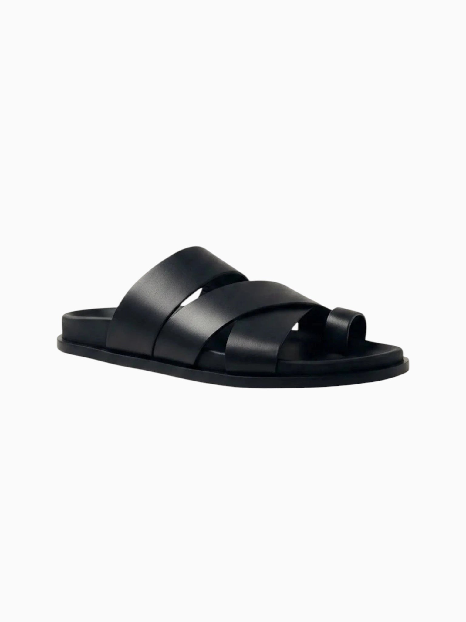 Alohas Harllow Black Leather Sandals detail view 4 | Queen Anna House of Fashion
