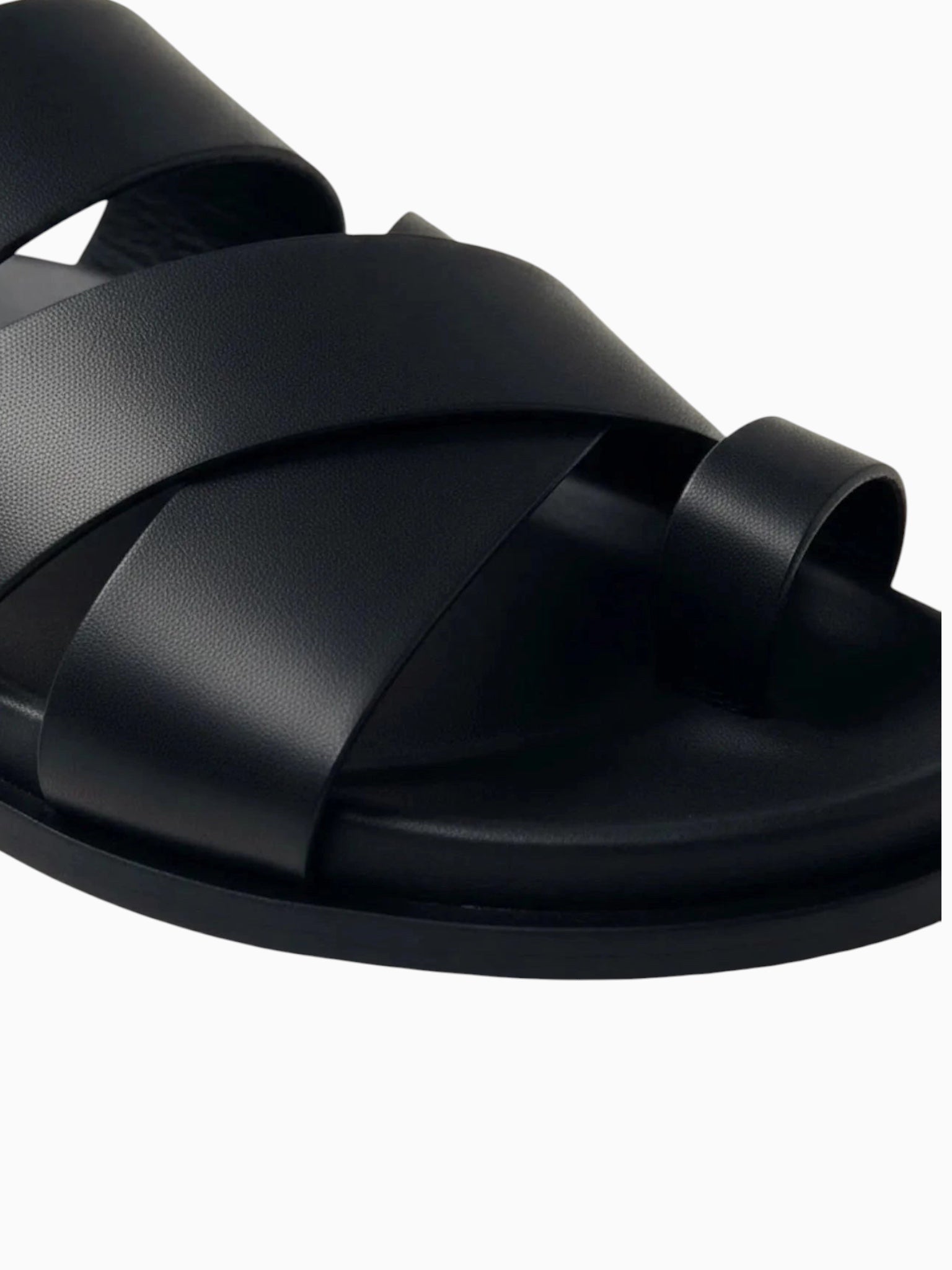 Alohas Harllow Black Leather Sandals detail view 5 | Queen Anna House of Fashion