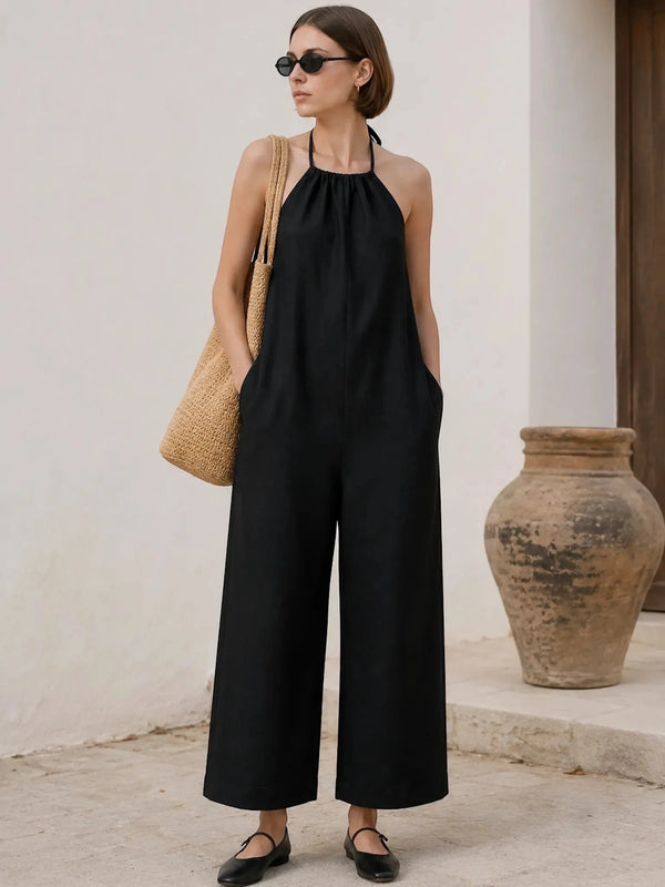 Alohas Alohas Yona Black Jumpsuit in Black - Bottom | Queen Anna House of Fashion Women's Luxury Fashion
