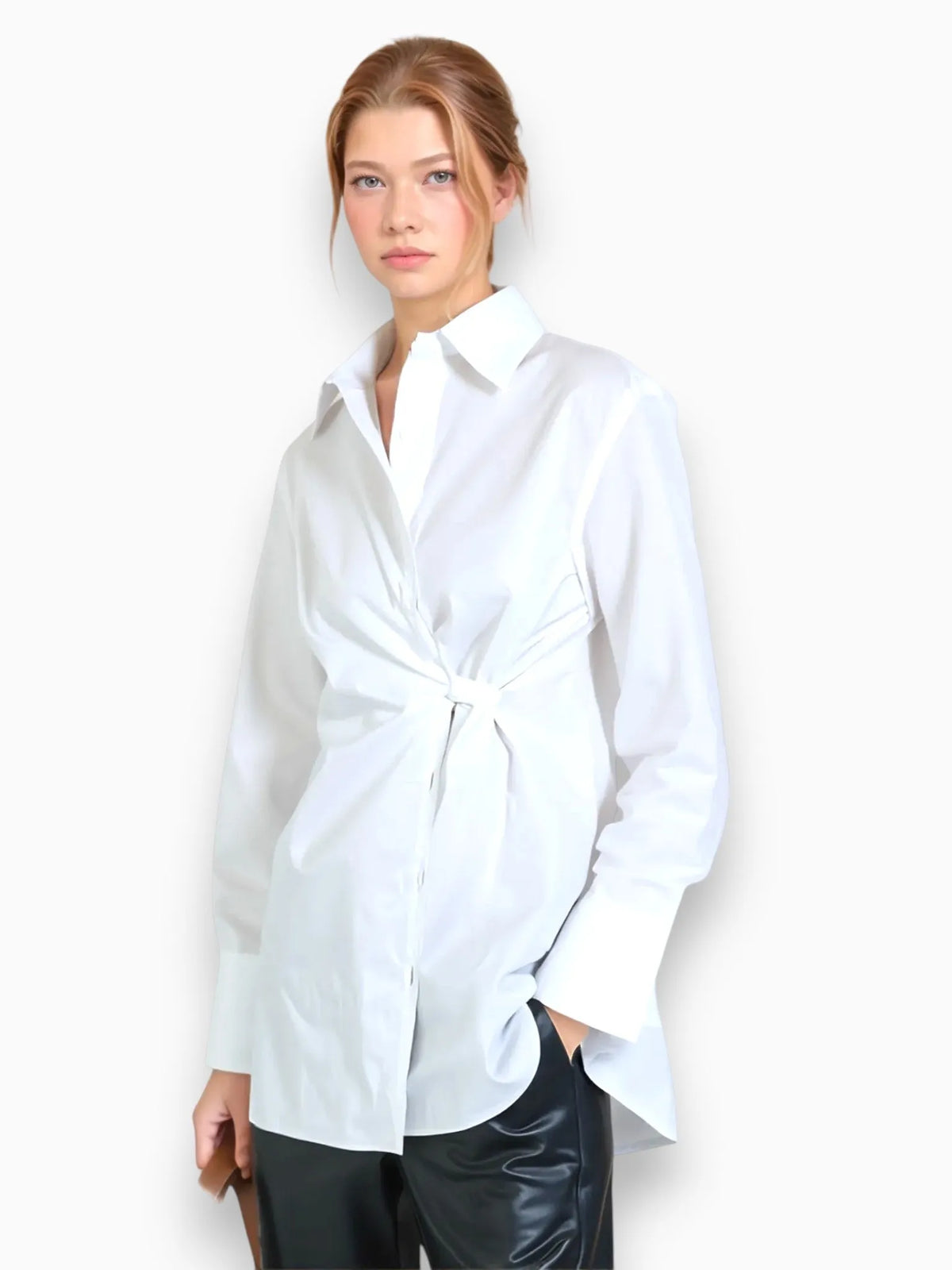Article X Article X The Wrap Button Down Shirt in XS - Top | Queen Anna House of Fashion Women's Luxury Fashion
