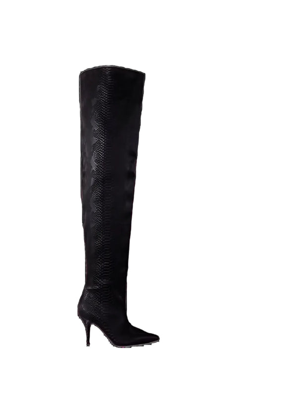 Azalea Wang HALINA Blacksnake Over The Knee Boot-Azalea Wang-Queen Anna House of Fashion