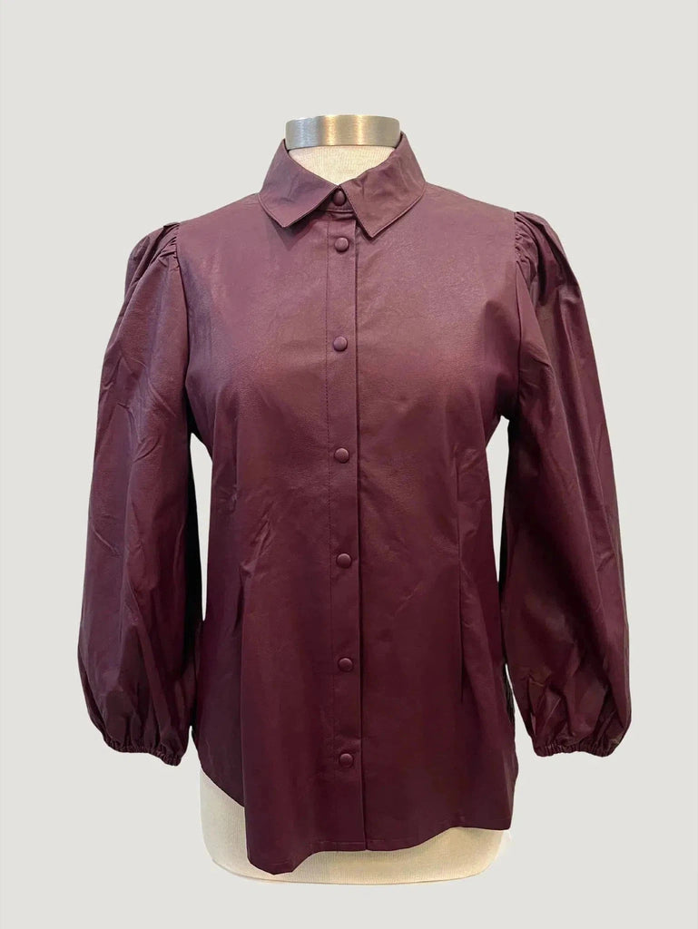 B. Young Esoni Faux Leather Shirt