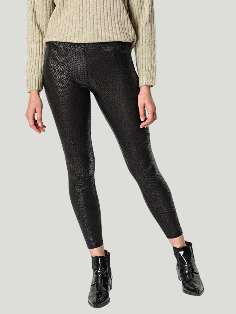 B. Young Tabia Croco Legging - Black, Bottoms, Eco-Conscious Brand, Everyday Wear, F/W'21, l, m, Pants, s, Sale, Vegan Leather, xl - Luxury Women's Fashion at Queen Anna House of Fashion