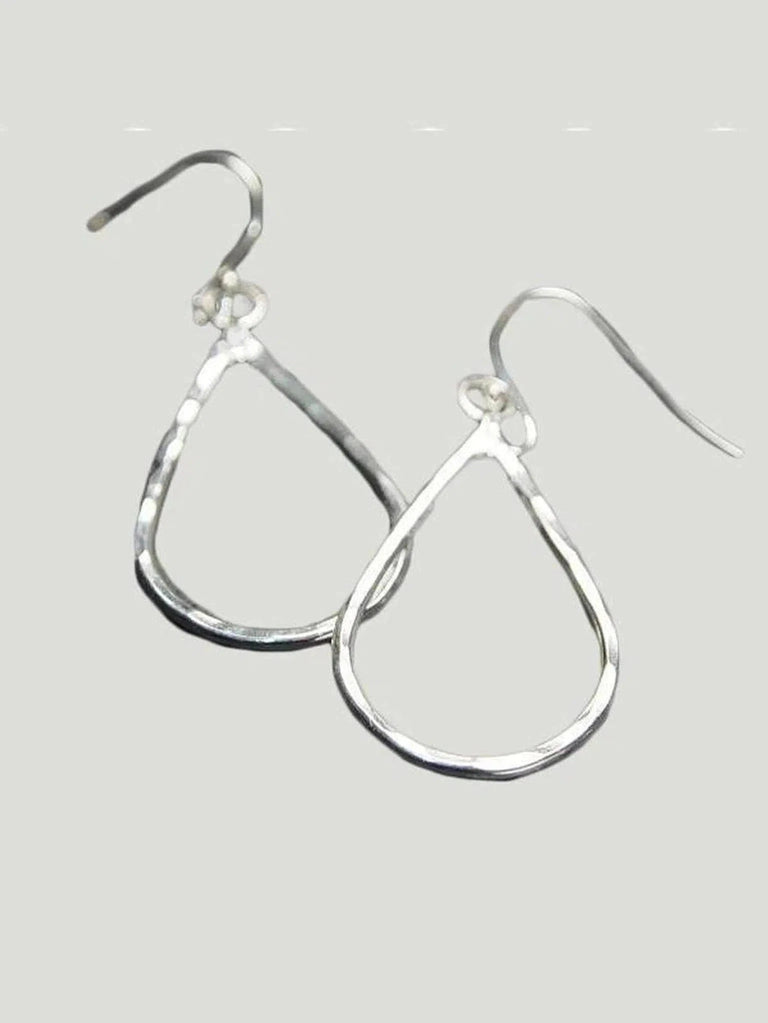 Bent by Courtney Hammered Teardrop Earrings - Accessories, Earrings, Eco-Conscious Brand, Jewelry, l, Philanthropic Brand, s, Silver, Women Owned  - Luxury Women's Fashion at Queen Anna House of Fashion