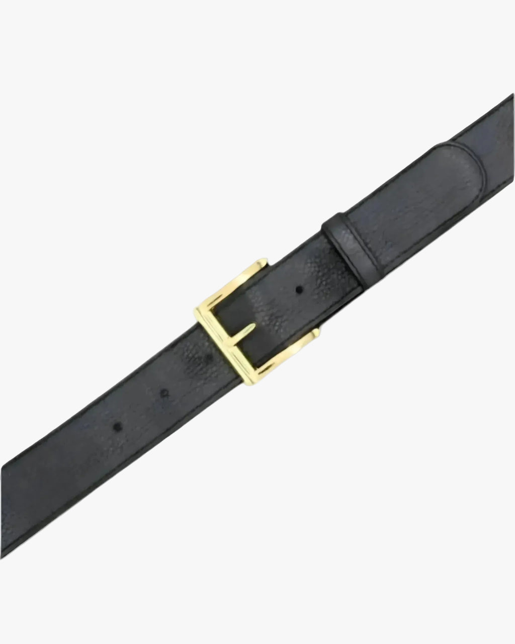 Black belt with a gold buckle on a white background