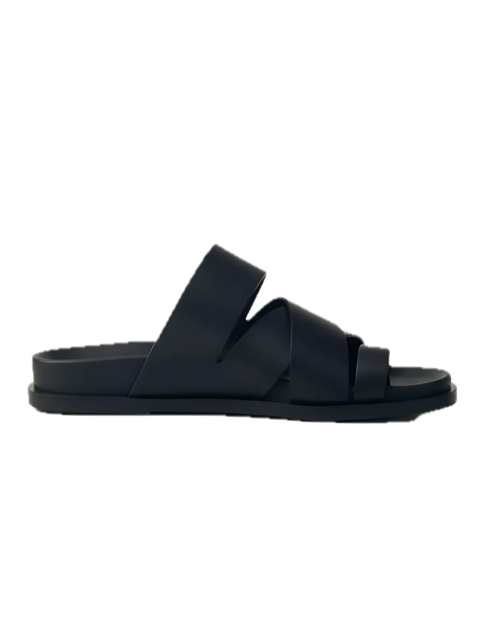 Black sandal on a white background