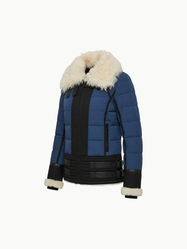 Blanc Noir Moto Aviator Down Filled Puffer