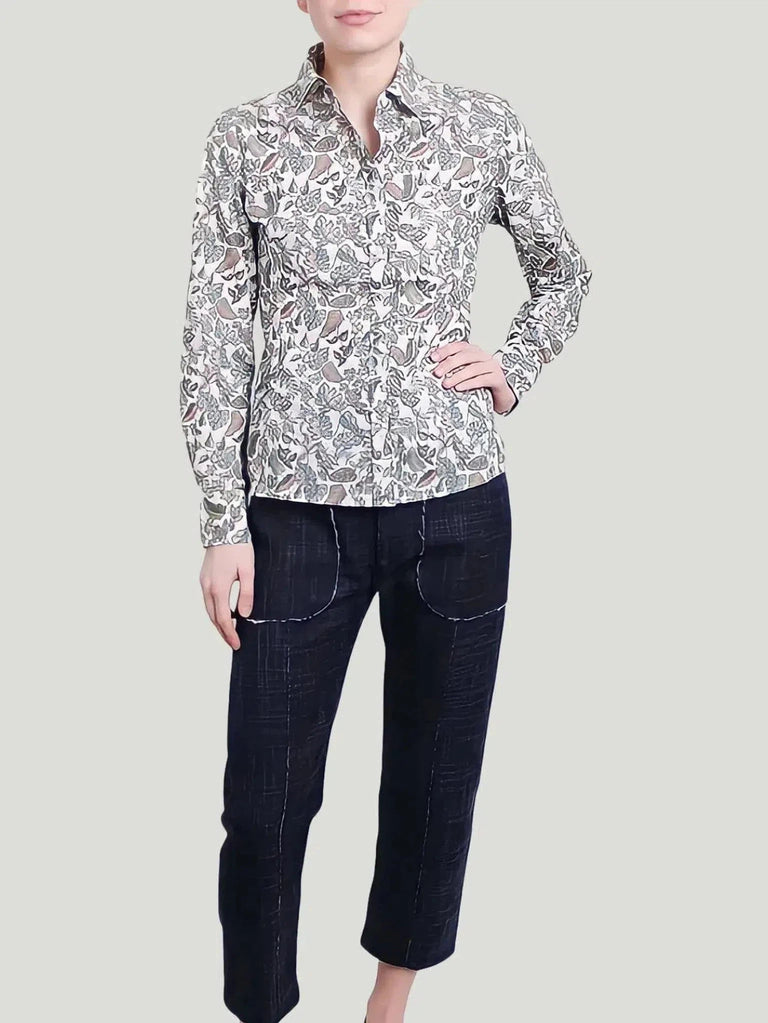 Britt Sisseck Sonia Top - Black, Blouse, Blue, Eco-Conscious Brand, Floral, Green, l, Long Sleeve, m, Paisley, Philanthropic B - Luxury Women's Fashion at Queen Anna House of Fashion
