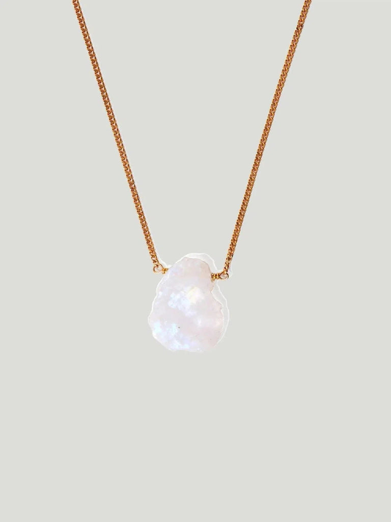 Chan Luu Gemstone Pendant Necklace - 18 Karat Gold, AAPI Owned Brand, Accessories, BIPOC Brand, Citrine, Gold, Hypersthene, Jewelry, Moon - Luxury Women's Fashion at Queen Anna House of Fashion