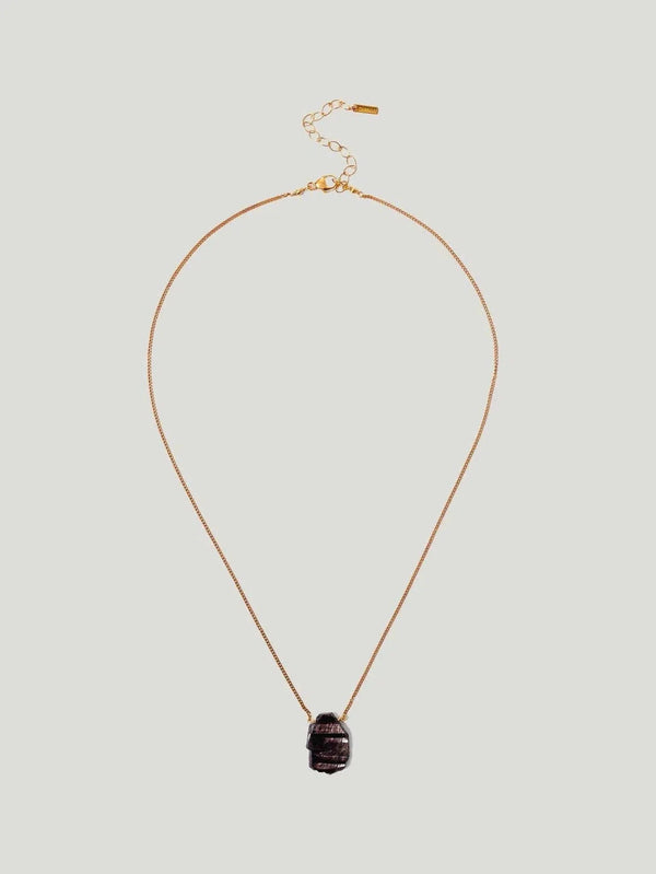 Chan Luu Gemstone Pendant Necklace - 18 Karat Gold, AAPI Owned Brand, Accessories, BIPOC Brand, Citrine, Gold, Hypersthene, Jewelry, Moon - Luxury Women's Fashion at Queen Anna House of Fashion
