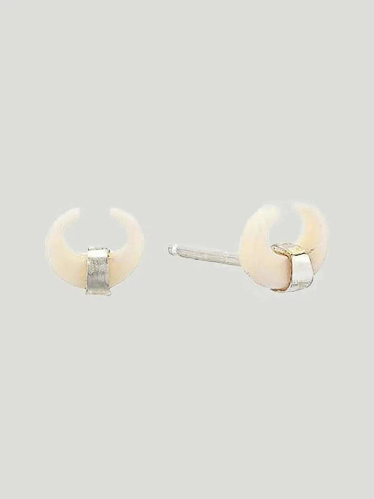 Chan Luu Horn Petite Earrings - AAPI Owned Brand, Accessories, BIPOC Brand, Black, Earrings, Horn, Jewelry, Philanthropic Brand, Whi - Luxury Women's Fashion at Queen Anna House of Fashion