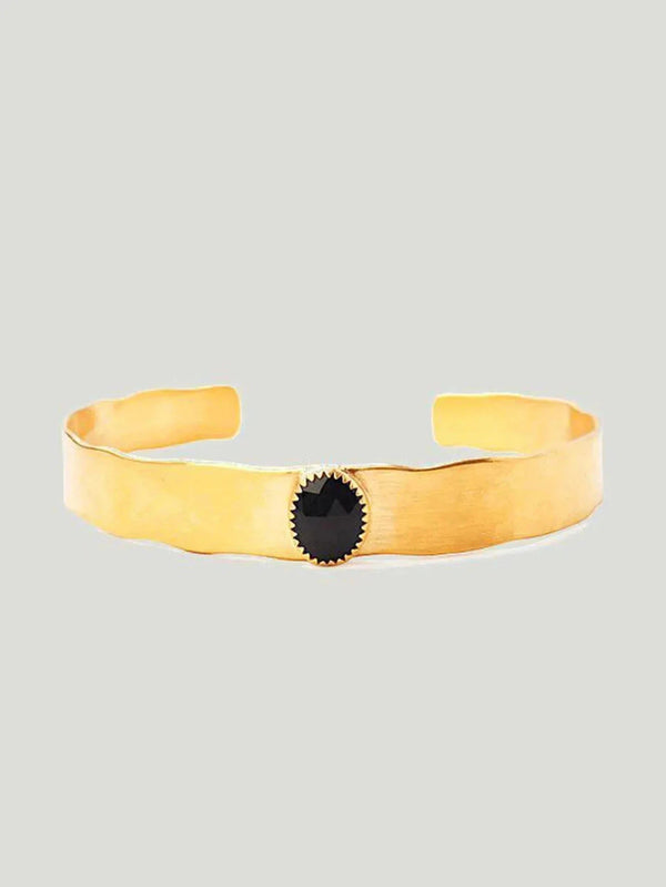 Chan Luu Open Cuff Bracelet - AAPI Owned Brand, Accessories, BIPOC Brand, Bracelets, Gold, Jewelry, Labradorite, Onyx, Philanthrop - Luxury Women's Fashion at Queen Anna House of Fashion