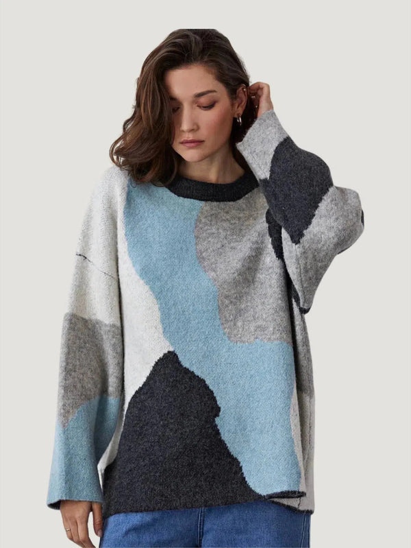 Crescent Color Block Sweater