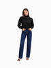 Crescent Crescent Rowan Contrast Stitch Sweater in S - Top | Queen Anna House of Fashion Women's Luxury Fashion