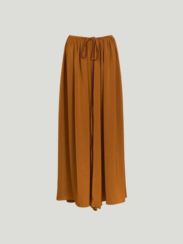 DEPT.ANONYM Silky Wide Leg Pants - Bottoms, One Size, Orange, Pants, S/S'22 - Luxury Women's Fashion at Queen Anna House of Fashion