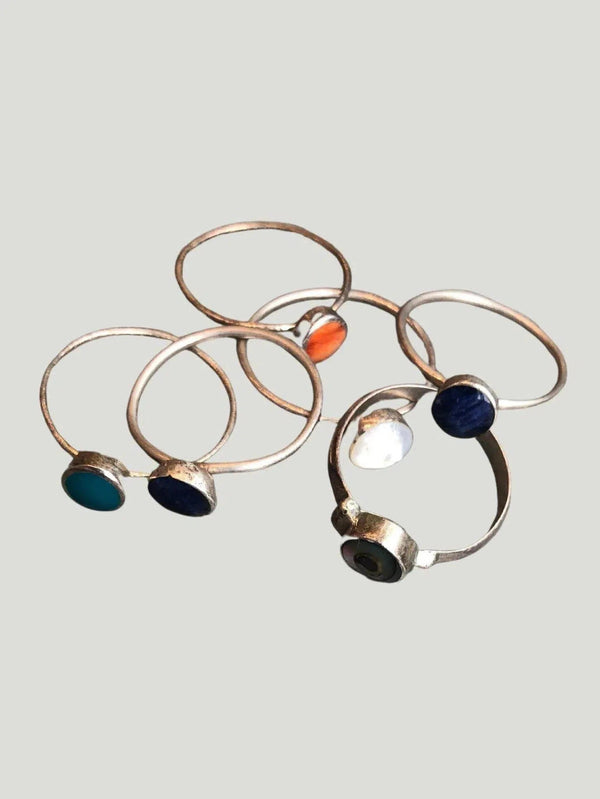 Dainty 100% Silver Ring - Accessories, Blue, Green, Orange, Rings, Silver, White - Luxury Women's Fashion at Queen Anna House of Fashion