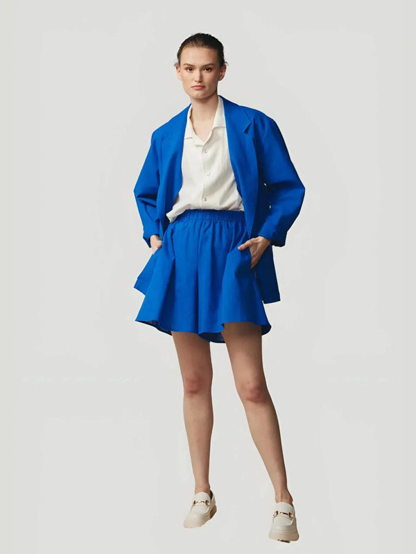 Devlyn van Loon Gender Neutral Relaxed Blazer - Blazers, Blue, Eco-Conscious Brand, Everyday Wear, l, m, New Arrivals, Outerwear, Plus Size, Plus Si - Luxury Women's Fashion at Queen Anna House of Fashion