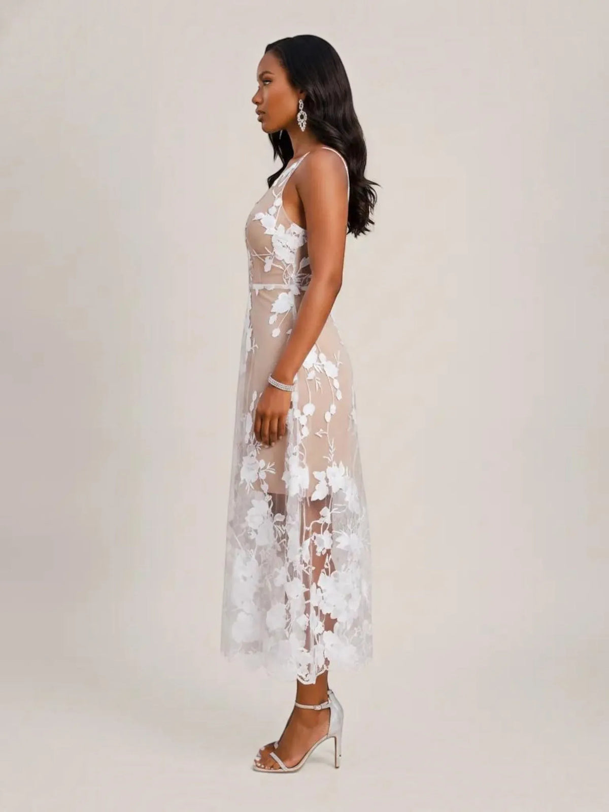 Dress The Population Dress The Population Audrey Dress in Off White/Nude - Dress | Queen Anna House of Fashion Women's Luxury Fashion