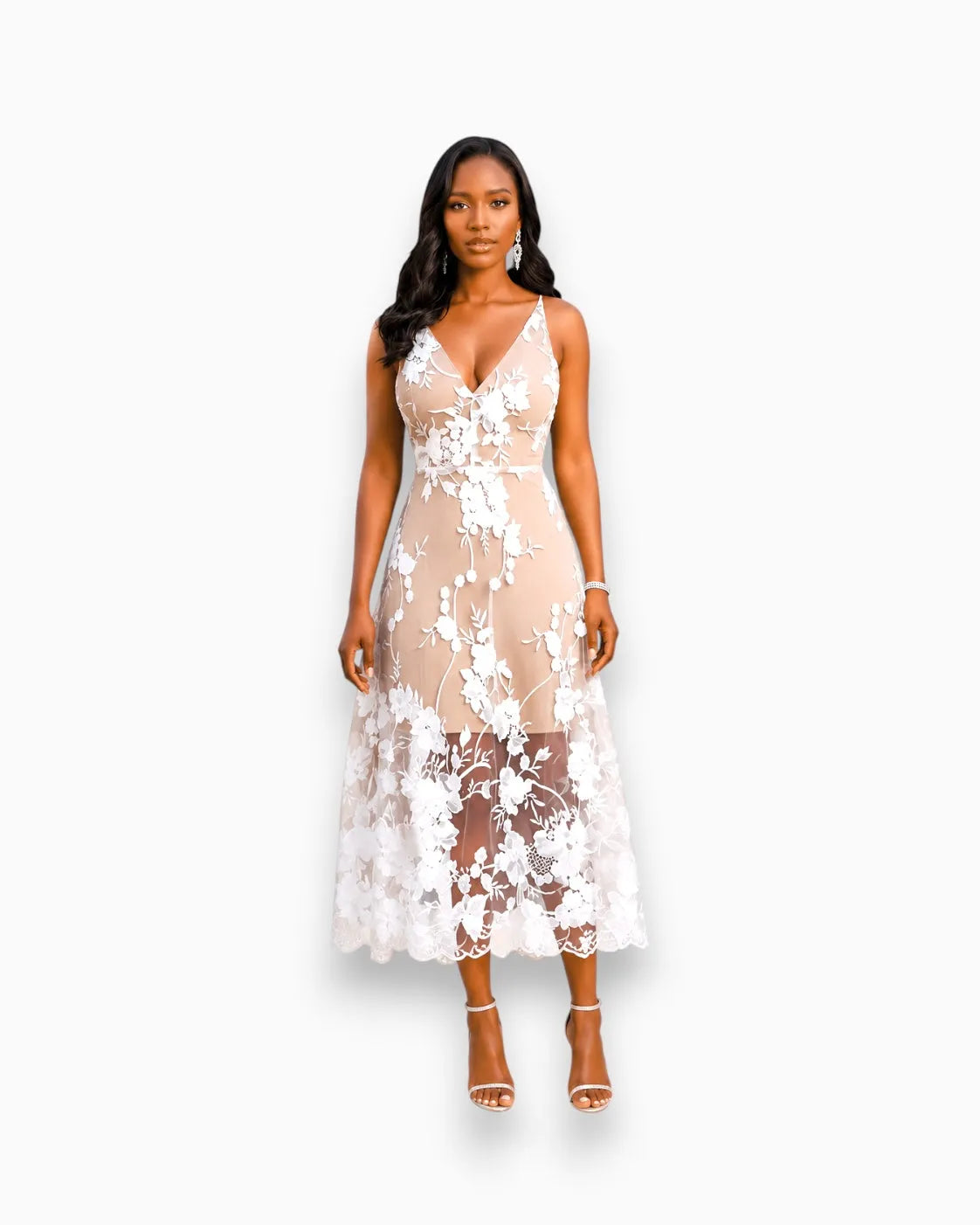 Dress The Population Dress The Population Audrey Dress in Off White/Nude - Dress | Queen Anna House of Fashion Women's Luxury Fashion