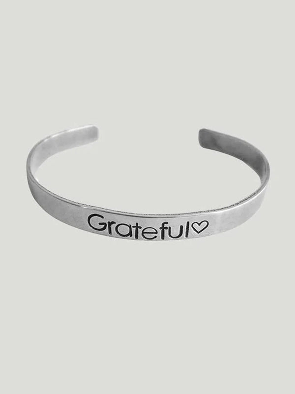 Expressions Bracelets Grateful Heart Mantra Cuff - Accessories, BIPOC Brand, Black Owned Brand, Bracelets, Eco-Conscious Brand, Jewelry, Philanthropic  - Luxury Women's Fashion at Queen Anna House of Fashion