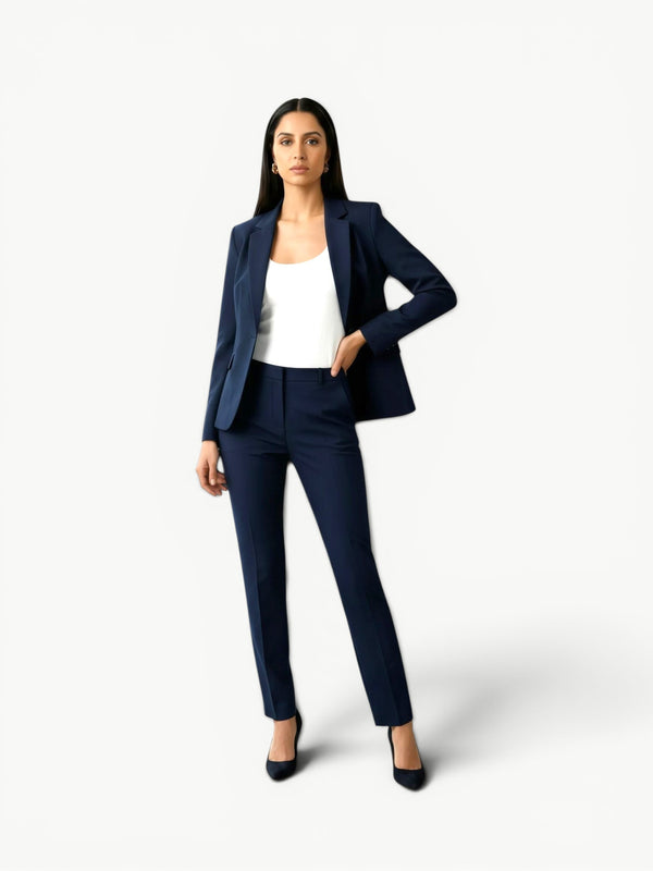 Forcast Safina Single-Breasted Blue Blazer for Women
