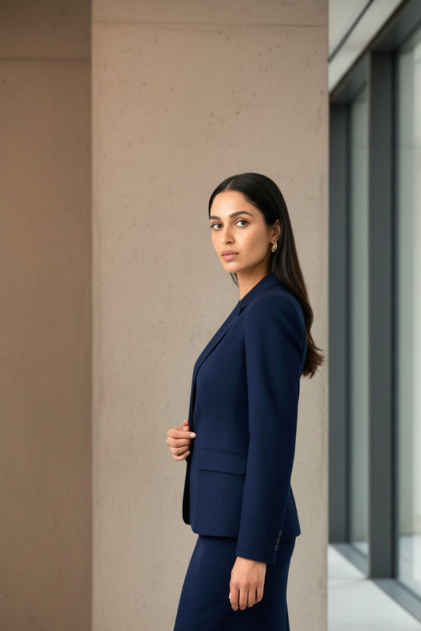 Forcast Safina Single-Breasted Blue Blazer for Women
