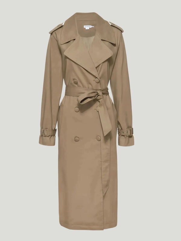 GOOD AMERICAN Chino Trench Coat - A/W'23, BIPOC Brand, Black, Eco-Conscious Brand, Everyday Wear, Jackets, Khaki, l, m, New Arrivals,  - Luxury Women's Fashion at Queen Anna House of Fashion