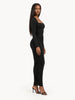 GOOD AMERICAN GOOD AMERICAN Ruched Squareneck Maxi Dress in Black - Dress | Queen Anna House of Fashion Women's Luxury Fashion