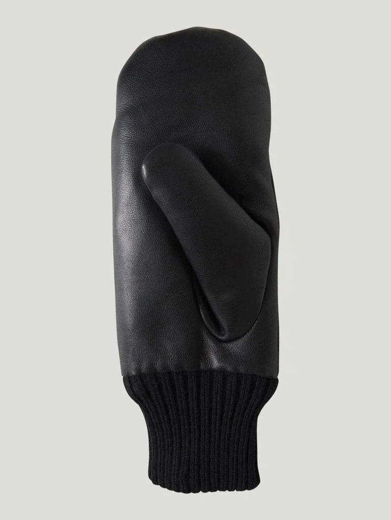 ICHI Nilla Leather Mittens - AAPI Owned Brand, Accessories, Backstock, BIPOC Brand, Black, Cold Weather Essentials, Eco-Conscious - Luxury Women's Fashion at Queen Anna House of Fashion