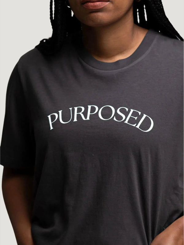 Know Purpose PURPOSED Tee - BIPOC Brand, Black Owned Brand, Dark Grey, Empowered Collection, Everyday Wear, Grey, l, m, New Arri - Luxury Women's Fashion at Queen Anna House of Fashion