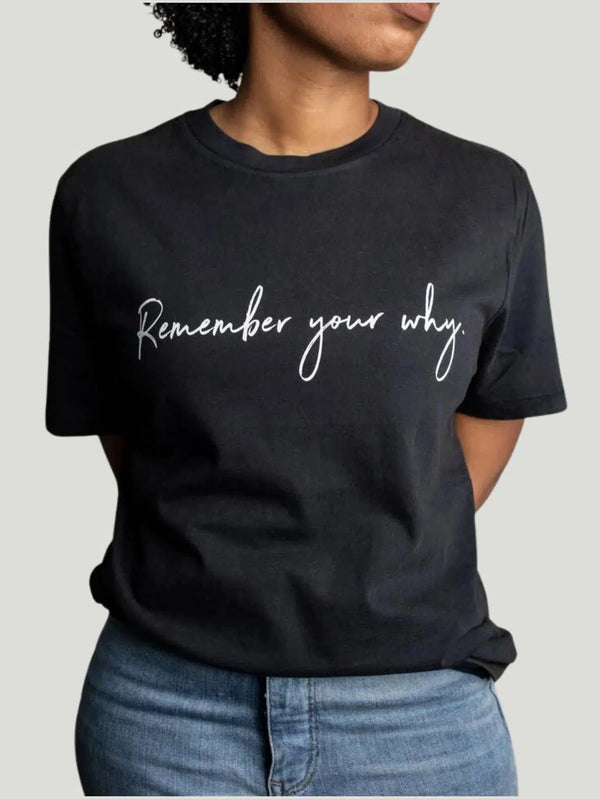 Know Purpose Remember Your Why Tee - BIPOC Brand, Black, Black Owned Brand, Empowered Collection, l, m, New Arrivals, Philanthropic Brand - Luxury Women's Fashion at Queen Anna House of Fashion
