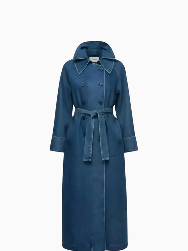 LAUDE the Label LAUDE the Label Denim Belted Trench Coat in XS/S - Outerwear | Queen Anna House of Fashion Women's Luxury Fashion