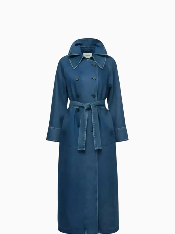 LAUDE the Label LAUDE the Label Denim Belted Trench Coat in XS/S - Outerwear | Queen Anna House of Fashion Women's Luxury Fashion