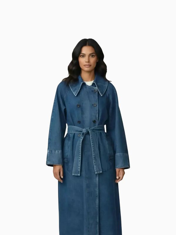 LAUDE the Label LAUDE the Label Denim Belted Trench Coat in XS/S - Outerwear | Queen Anna House of Fashion Women's Luxury Fashion