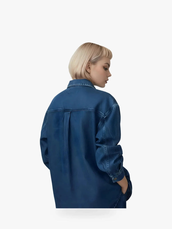 LAUDE the Label LAUDE the Label Washed Denim Boyfriend Shirt in XS - Top | Queen Anna House of Fashion Women's Luxury Fashion