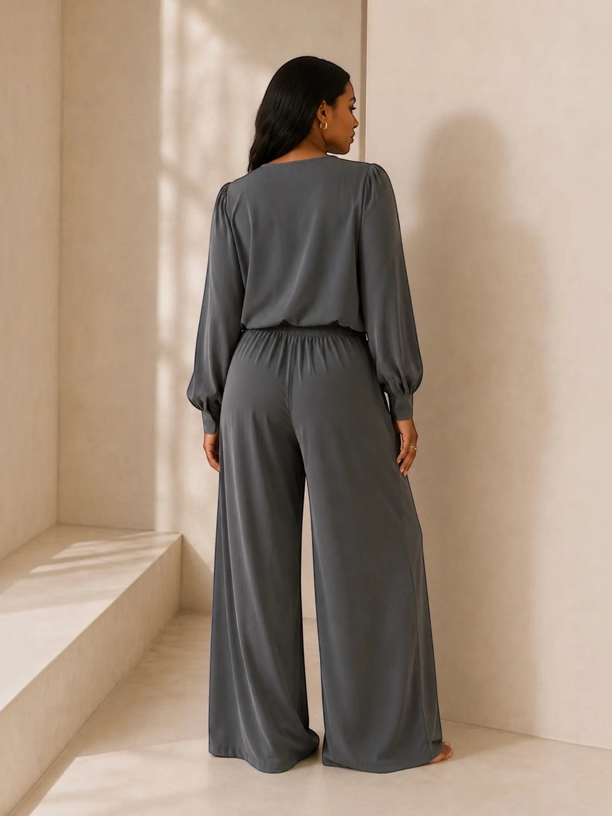 LUNYA LUNYA Organic Pima Wide Leg Pants in Black - Bottom | Queen Anna House of Fashion Women's Luxury Fashion